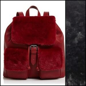 NEW! COLAB MONTREAL Black Faux Fur Backpack.